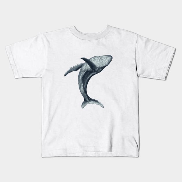 Humpback Whale Kids T-Shirt by ArtDary